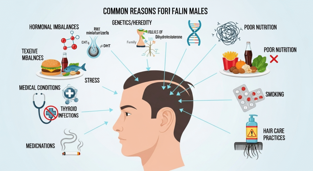 Powerful Reasons for Hair Fall in Males
